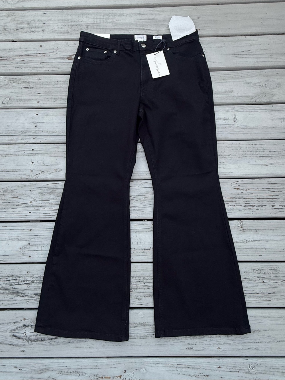 Westbound NWT Black Zoey Classic Flare Jeans sz 16r - Picture 1 of 5